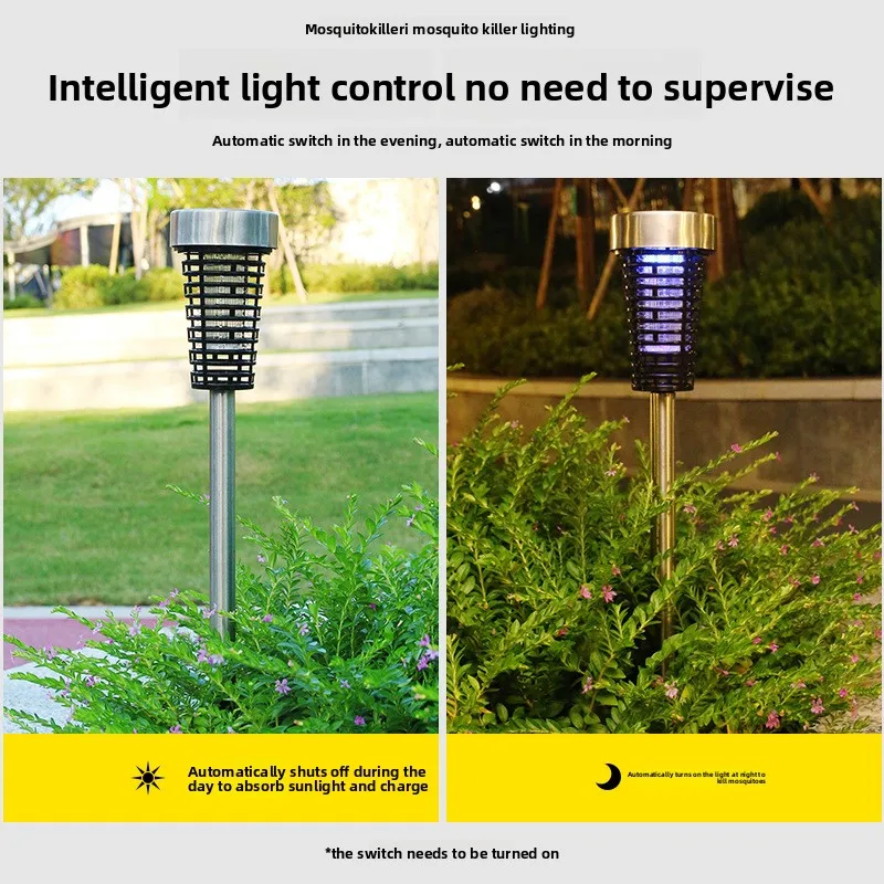 مصباح قاتل البعوض يعمل بالطاقة الشمسية، فناء مقاوم للماء، حديقة خارجية، طارد البعوض LED، مبيد حشري، ومصباح إغراء #2