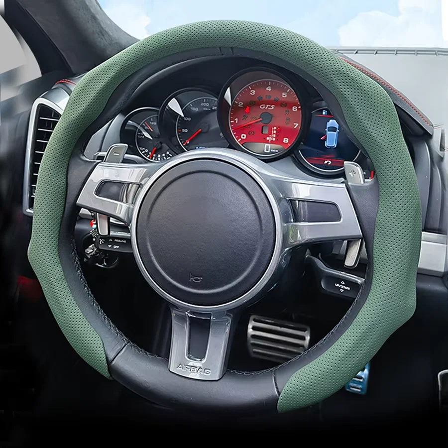 Car Steering Wheel Cover Anti Slip Breathable - Универсальный чехол на руль из кожи