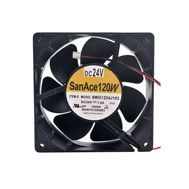 

Sanyo Denki 9WG1224J103 DC 24V 1.0A 120x120x38mm 2-Wire Server Cooling Fan