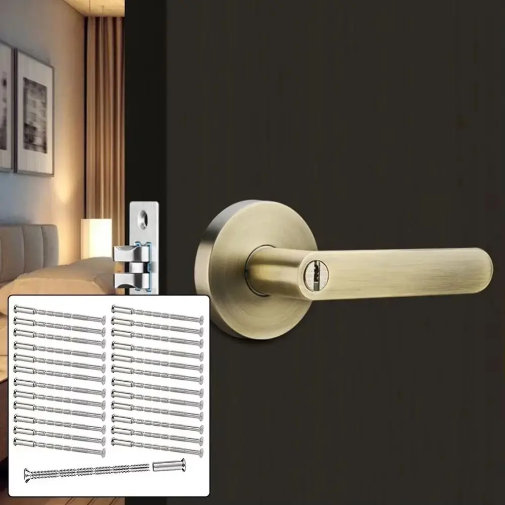 50 Pcs/set Snap-Off Door Handle Screws Set Cross-split Long Anti-Theft Screws Flat Countersunk Head M4 X 60mm