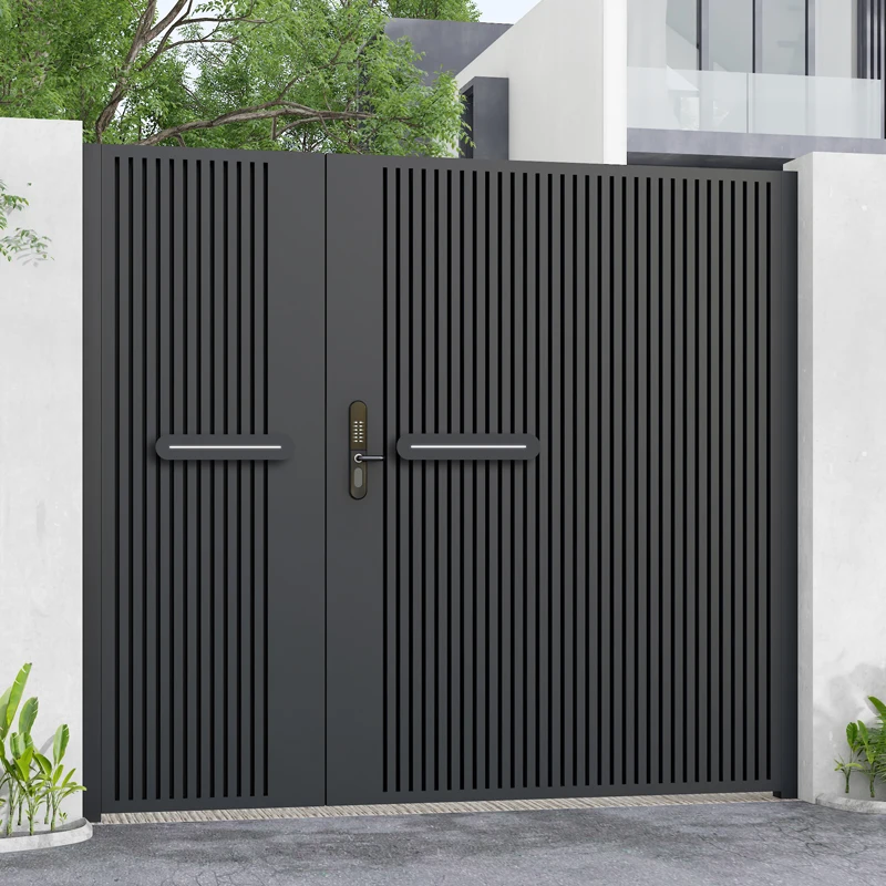 Modern Aluminum Alloy Sliding Villa Gate Automatic Opening Durable Stainless Steel Construction