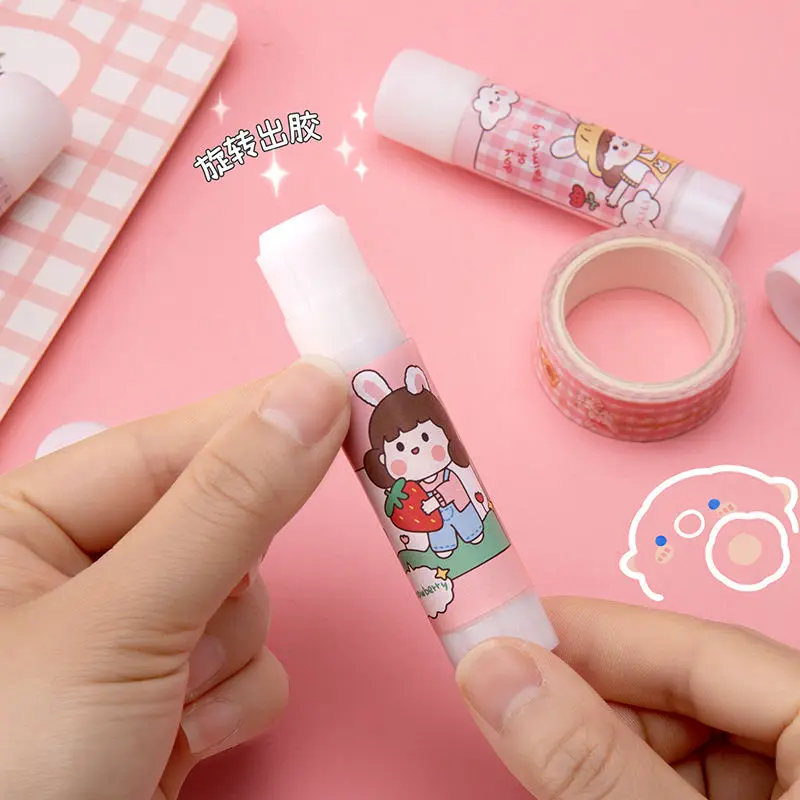 Girl Heart Solid Glue Stick High Viscosity Student Children Glue Hand-Made DIY Quick Drying Strong Solid Glue Office Stationery