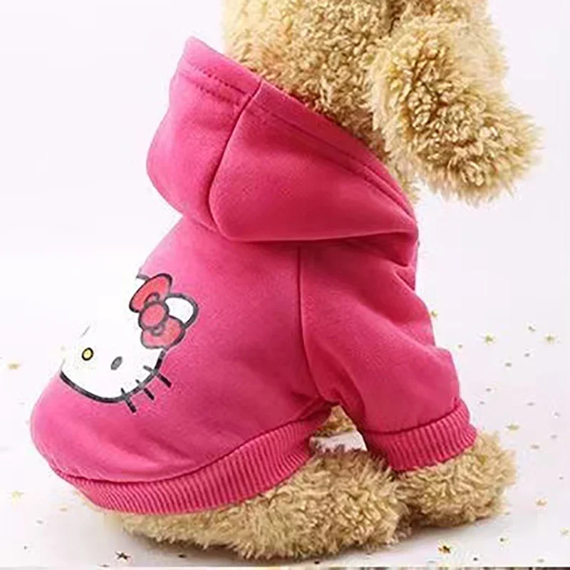 Sanrio Hello Kitty Dog Clothes Coat Cartoon Anime Pet Jacket Hoodie Cute Sweatshirt Hooded Autumn Winter Soft Warm Clothing Gift