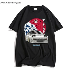 Anime Graphic T-shirt Women/Men Streetwear For JDM Crewneck tshirts Tops Y2k Oversized 100% Cotton Tee-shirt Soft