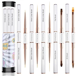 5Pcs Dual End Nail Art Pen Brushes