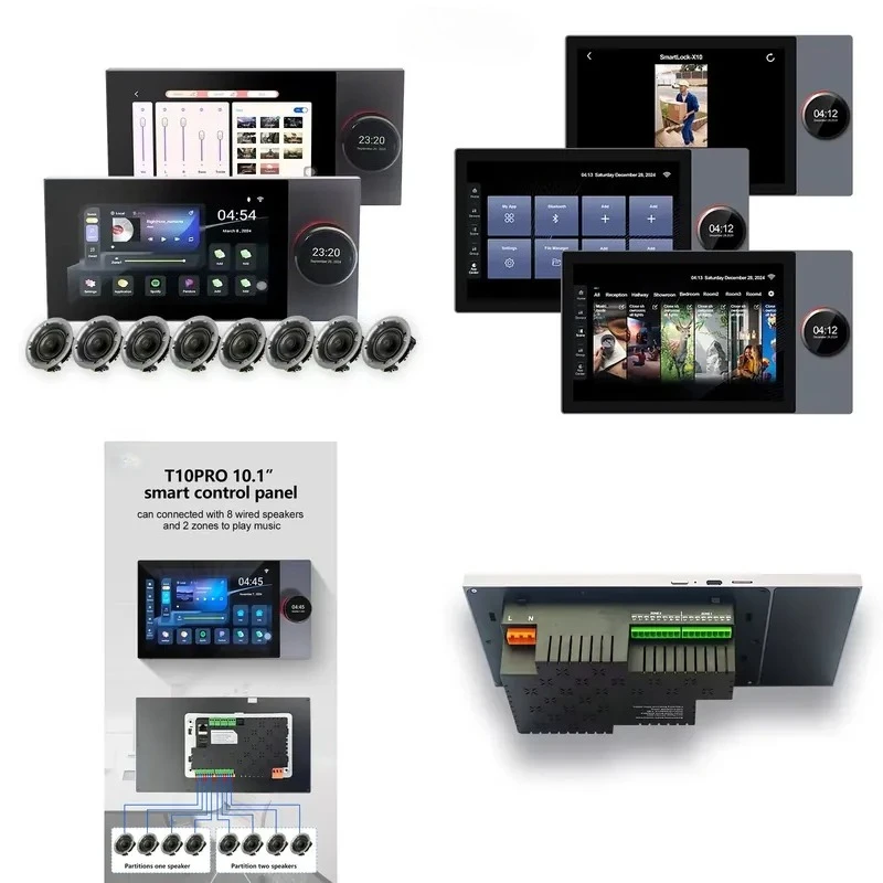 New 10-inch touchscreen smart control panel Music Center with eight wired ceiling speakers and two music areas
