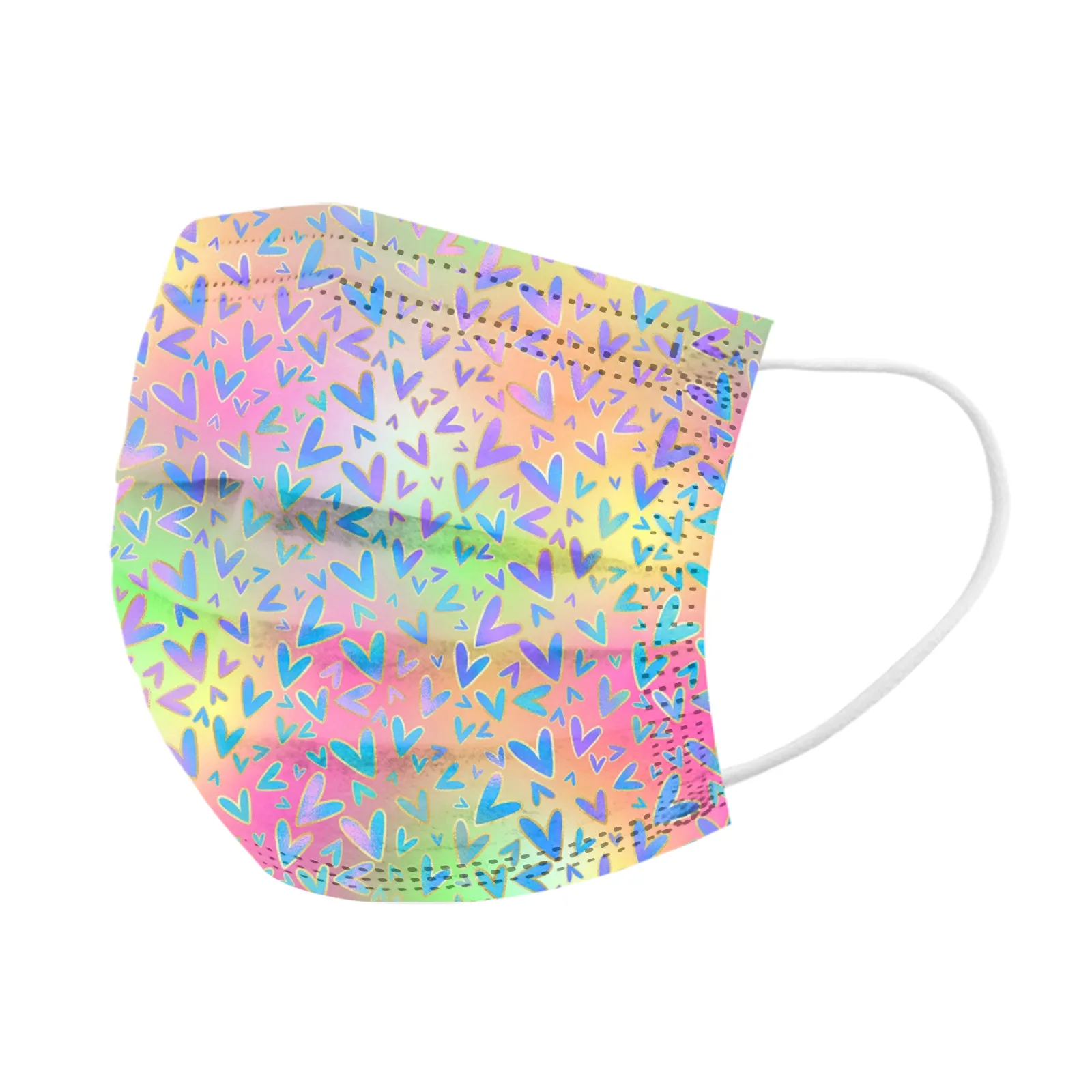 10pcs Children's Disposable Masks Color Gradient Prints Face Mask Daily Outdoor Comfortable Breathable Three Layer Mask