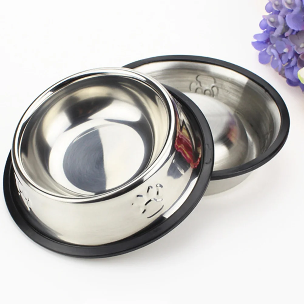 

Stainless Steel Pet Bowl 18Cm Non-Slip Rust Resistant Dog Food Feeder For Cats Puppies Durable Pet Supplies Dog Accessories