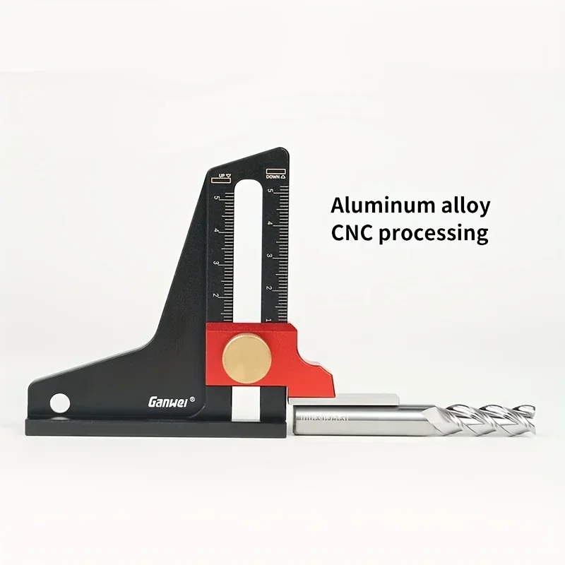 Höhenmessgerät für Holzarbeiten, Präzisions-Tiefenmesswerkzeug, Messgerät aus Aluminiumlegierung für genaue Einstellung von Tischkreissägen und Frästischen – Detail 6