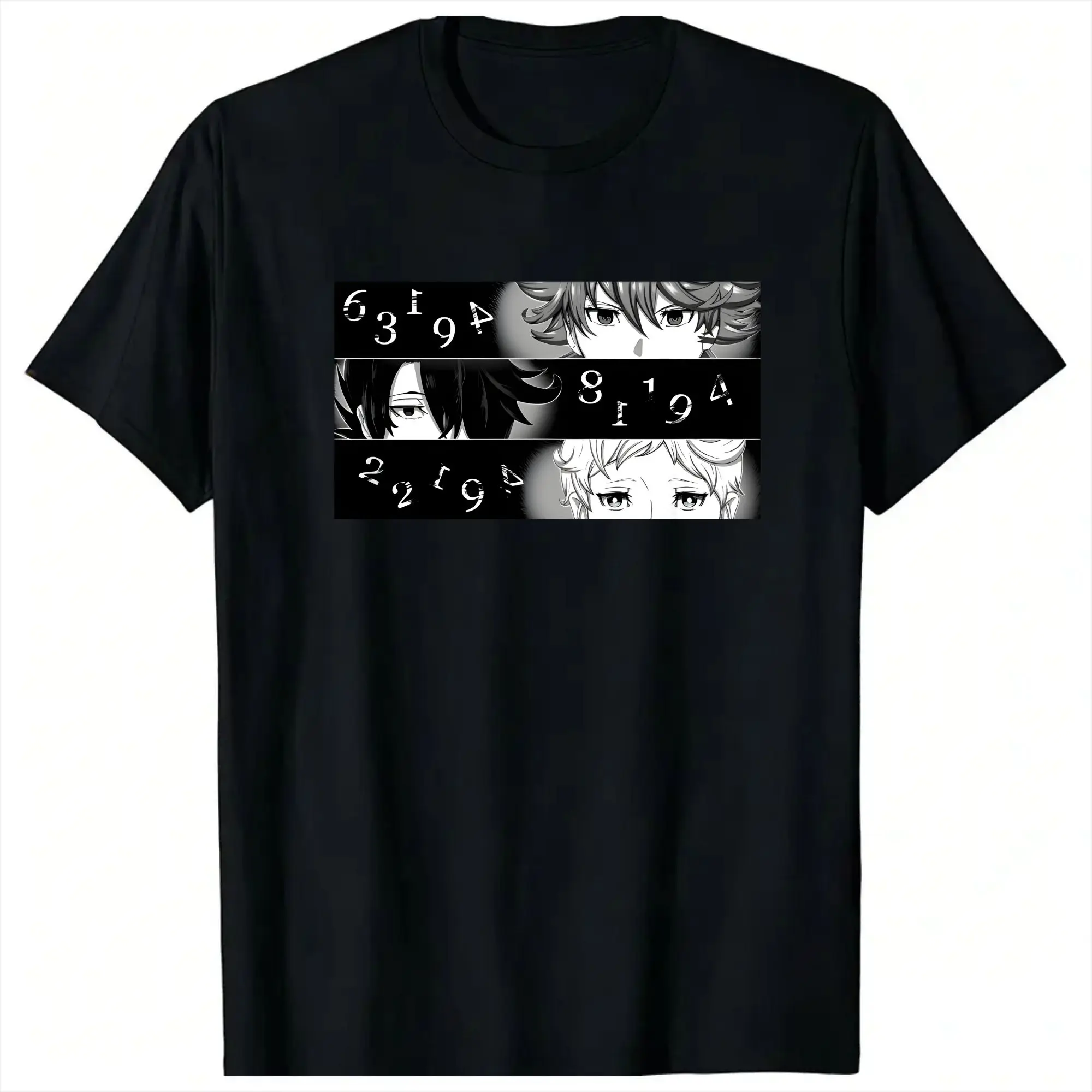 Men T-Shirt The Promised Neverland Yakusoku no neverland Humorous Tees Short Sleeve  T Shirt Round Collar Clothes Big Size