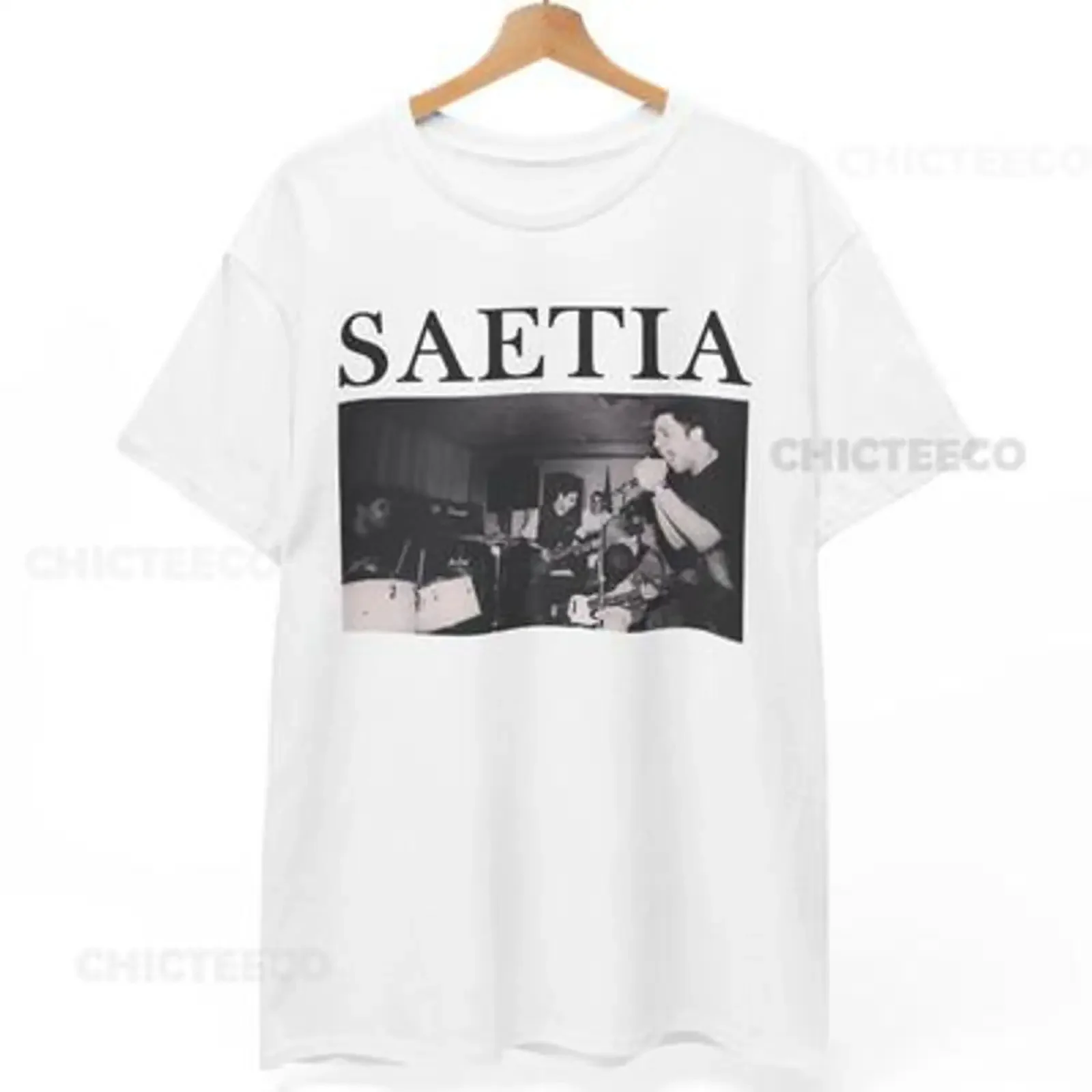 Saetia T Shirt 90s Screamo Post Hardcore Emo Music  vintage Washed Unisex Slightly Soft graphic Top For Everyday Wear homme