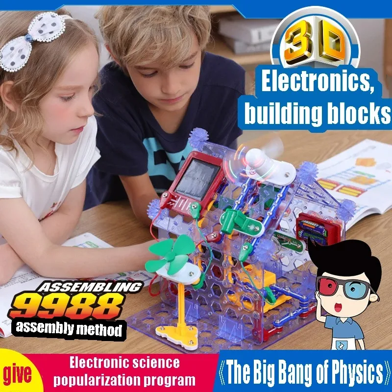 Nuevo circuito de bloques de construcción electrónicos, experimento científico, exploración electrónica educativa, juguetes ensamblados para niños, regalo