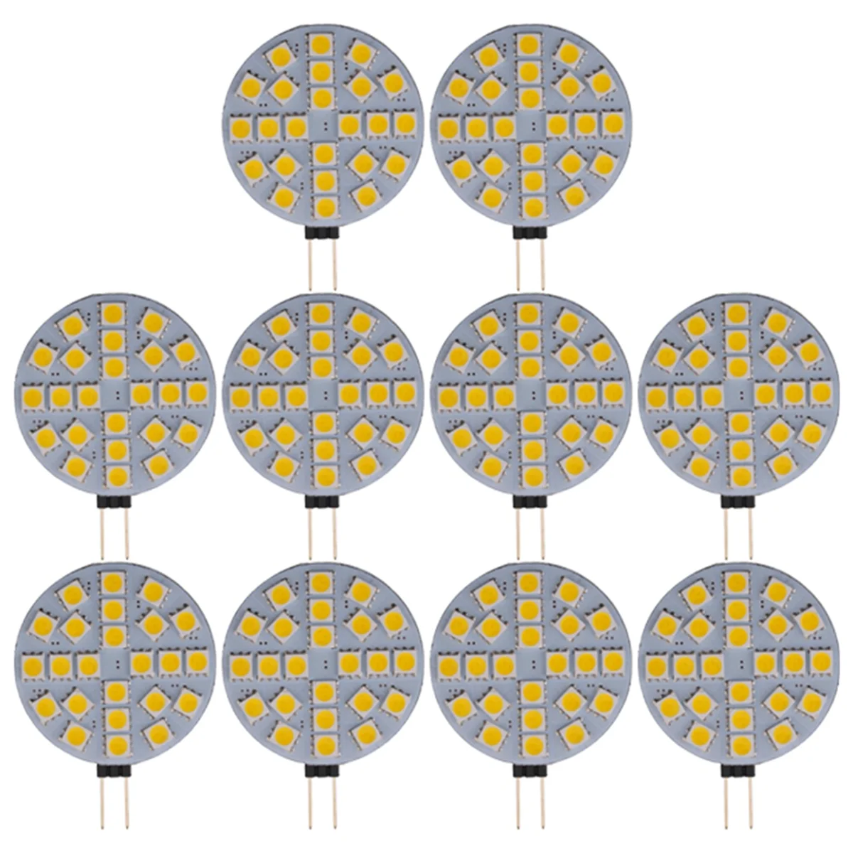 

10PCS 4.8W G4 Socket 5050 SMD Mini Led Bulb on DC 12V Replace Halogen Bi-Pin Lamp LED Bulb Warm White Lights