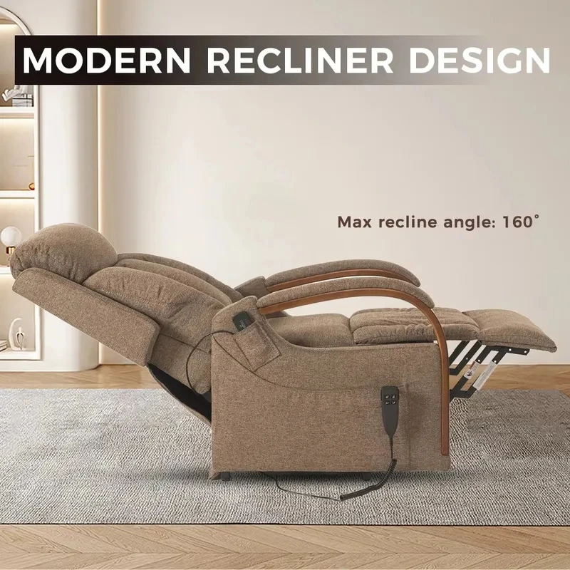 Adjustle Dual Motor Power Lift Riser Recliner Chair with Massage Heat Elderly and Disled