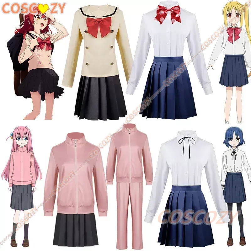 Cosplay Anime Bocchi De Rock Cosplay Kostuums Hitori Nijika Ijichi Ryo Yamada Ikuyo Kita Rollenspel Jurk Jk Uniform Pruik Rokken