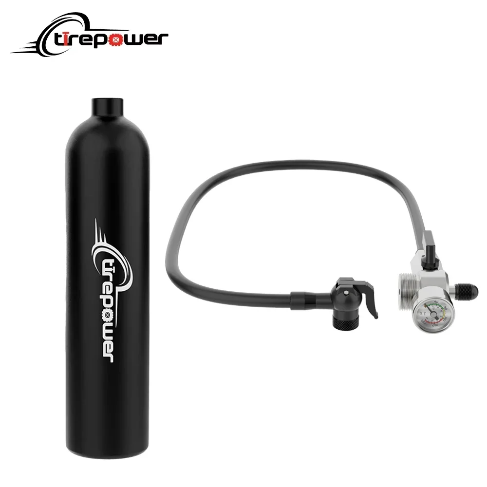 

High Pressure Tubeless Bike Tire Inflator Air Tank 200 PSI Aluminum Alloy Bicycle Tyre Booster for MTB/Road Bike Presta/Schrader