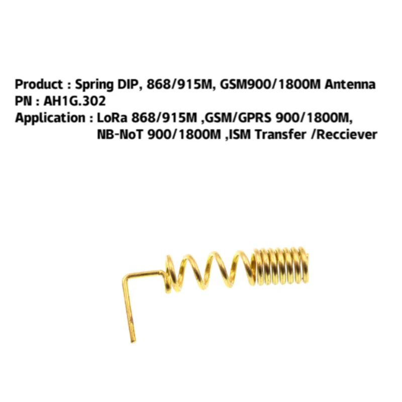 AntennaHome Spring DIP Antenna LoRa 868/915M ,GSM/GPRS 900/1800M, NB-NoT 900/1800M ,ISM Transfer /Recciever AH1G.302