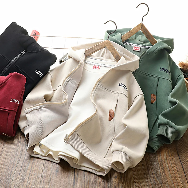 IYEAL  NEW Children's Jacket for Boy Clothes 6 8 10 to 12 Years Male Outerwear Baby Autumn Clothes Hooded Boy Child Jacket