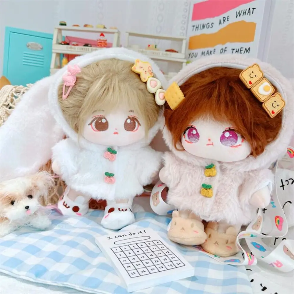 20cm Cotton Doll Clothes Cartoon Plush Bear Overalls Bags Cute Hoodies Furry Coat Mini Clothes Shoes For Cotton Stuffed Dolls