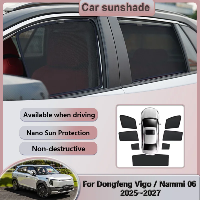 

For Dongfeng Vigo Accessories 2025 2026 2027 Evolute i-JOY Nammi 06 Car Mesh Window Sun Visor Magnetic Privacy Curtain Sunshades