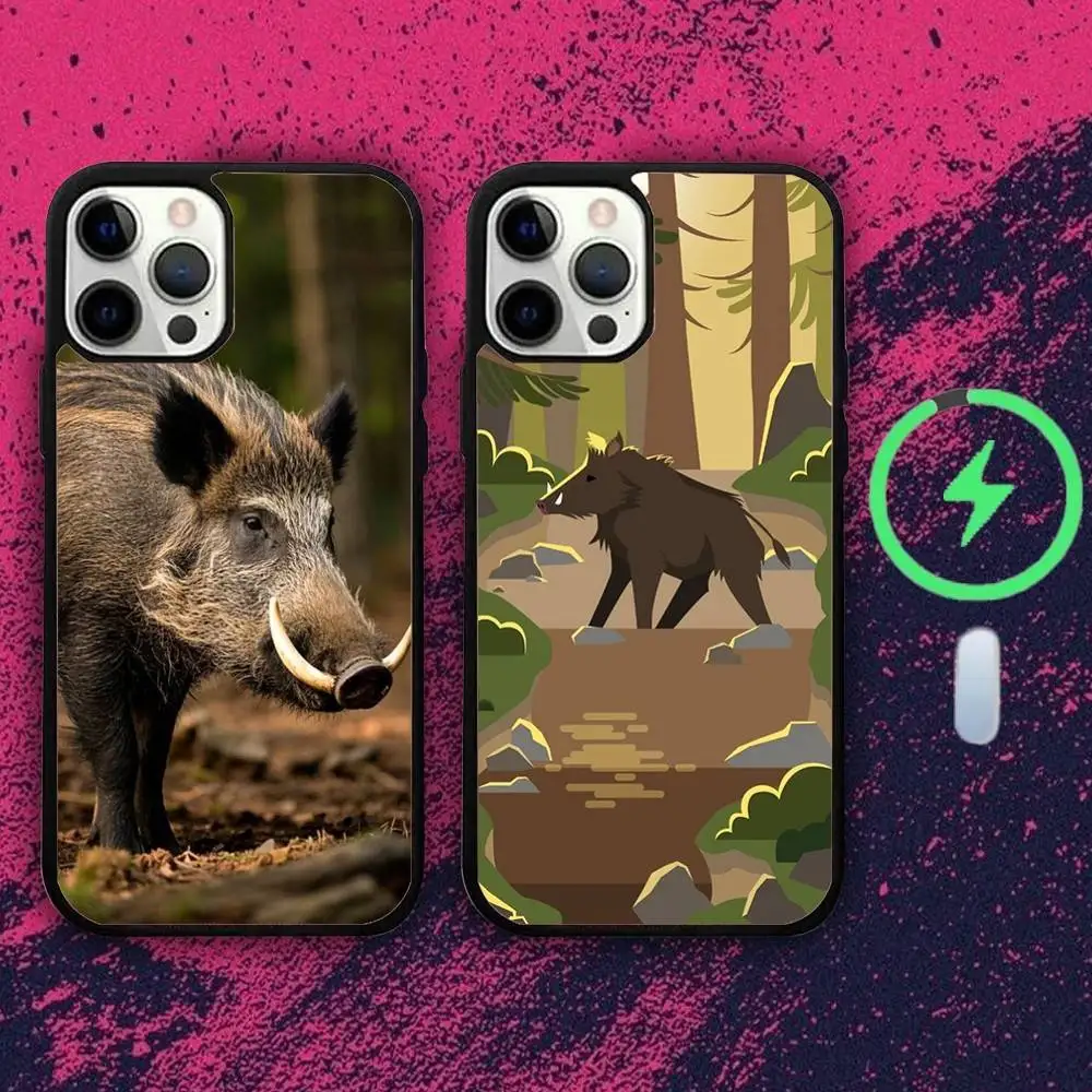 

Animal Wild Boars Phone Case For iPhone 16e,16,15,14,13,12,11,Plus,Pro,Max,Mini Magsafe Magnetic Wireless Charging