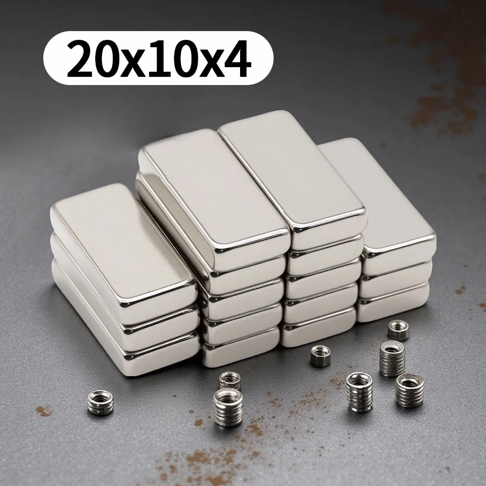 20x10x4mm Square Neodymium Magnet Block N35 NdFeB Magnets Strong Rectangle Magnets for DIY Craft Tool Holding Home Workshop