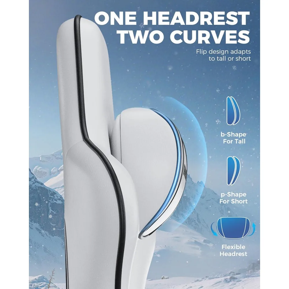 كرسي ألعاب GTPLAYER كبير وطويل مع مسند للقدمين، كرسي مكتب مريح مع وسادة سميكة 4.4 بوصة ومقعد واسع بدون أجنحة، C #6