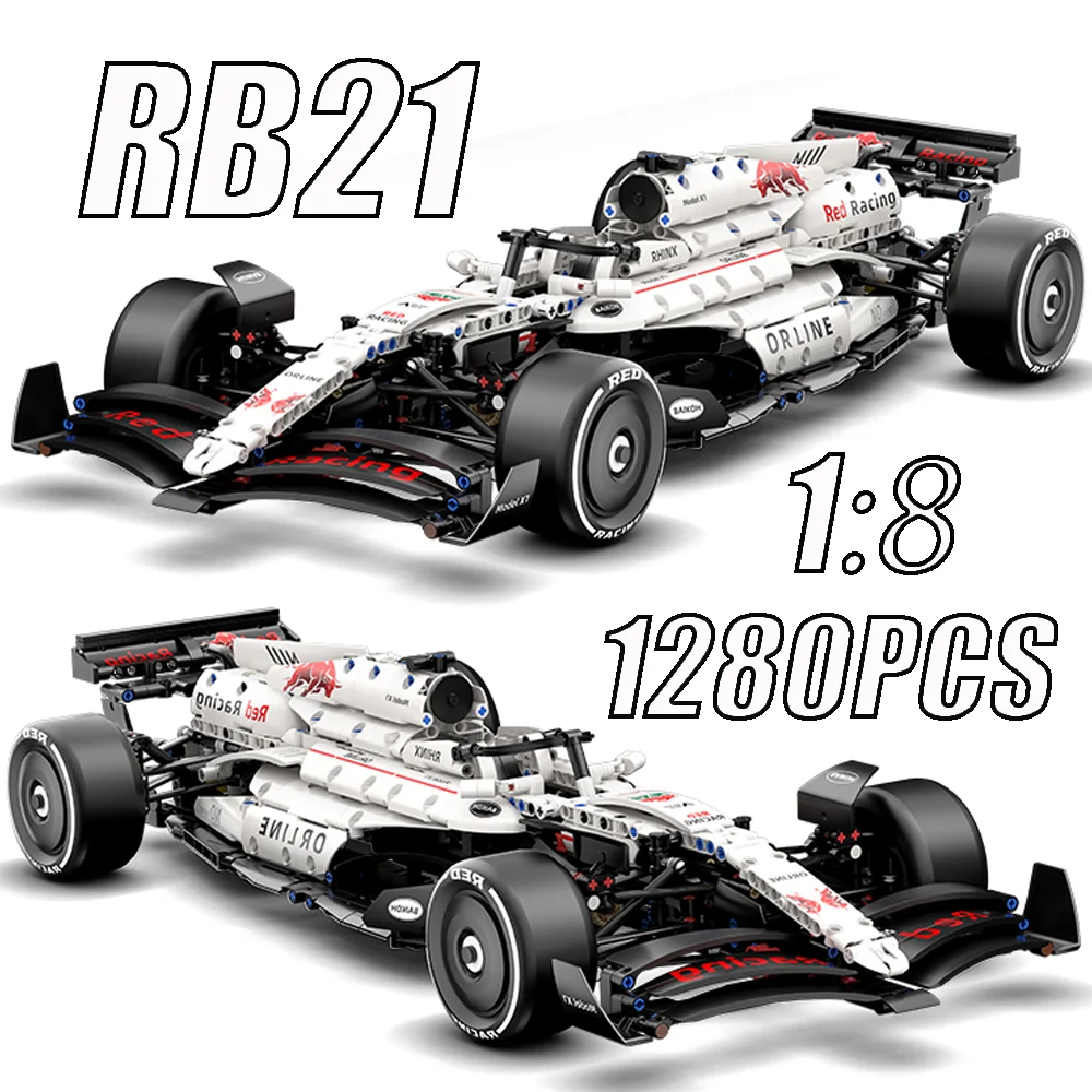 NEW Technical Classic Performance 1280PCS RB21 White Sports Car Building Blocks MOC DIY Assembly Model Boys Toys Christmas Gifts