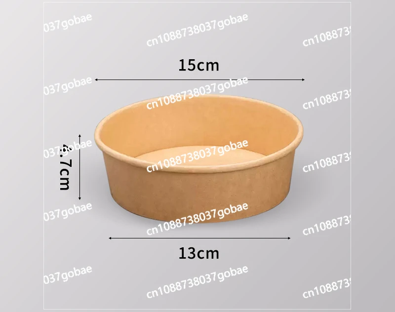 Round Bowl Kraft Paper Takeaway Light Food Packaging Fast Food Box