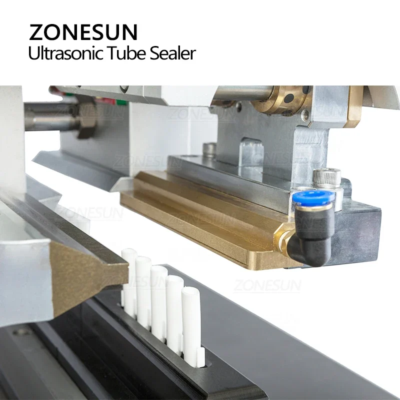 ZONESUN เครื่องซีลความร้อนอัลตราโซนิกสําหรับคอนเทนเนอร์ขนาดเดียวหลอดพลาสติกโลหะอ่อนพร้อมจิ๊กที่ปรับแต่งได้ ZS-FK003U