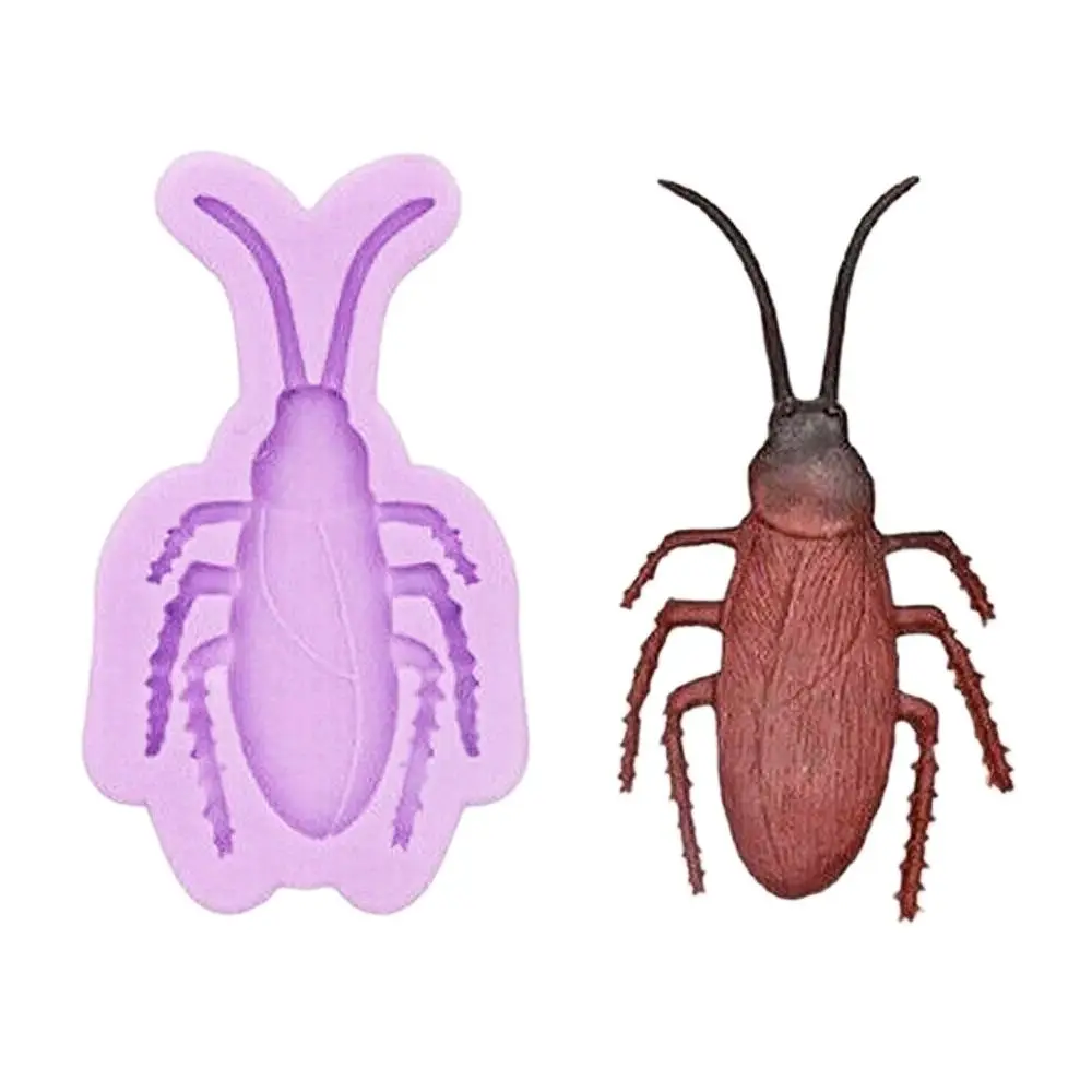 Cockroach Silicone Mould 3D Roach Bugs Fondant Icing Chocolate Cake Topper Sugarcraft Mould DIY Insects Clay Resin