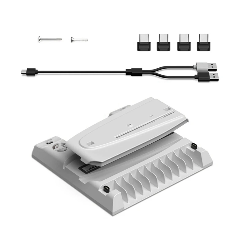 

Multi-Functional Cooling Dock For P5 Console Universal Dock Docking Station With Disc Storage Handle For PS5 PRO/PS5 Slim