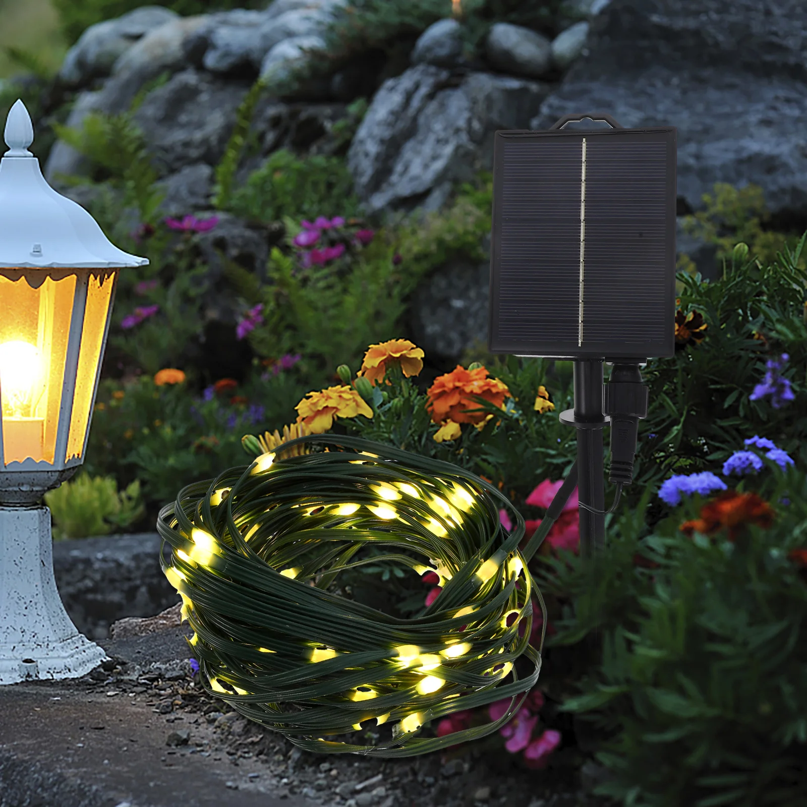 

4.5V 10M 100-LED Solar Strip Lights Waterproof Outdoor LED Lighting for Bedroom Homestay Wedding Decor