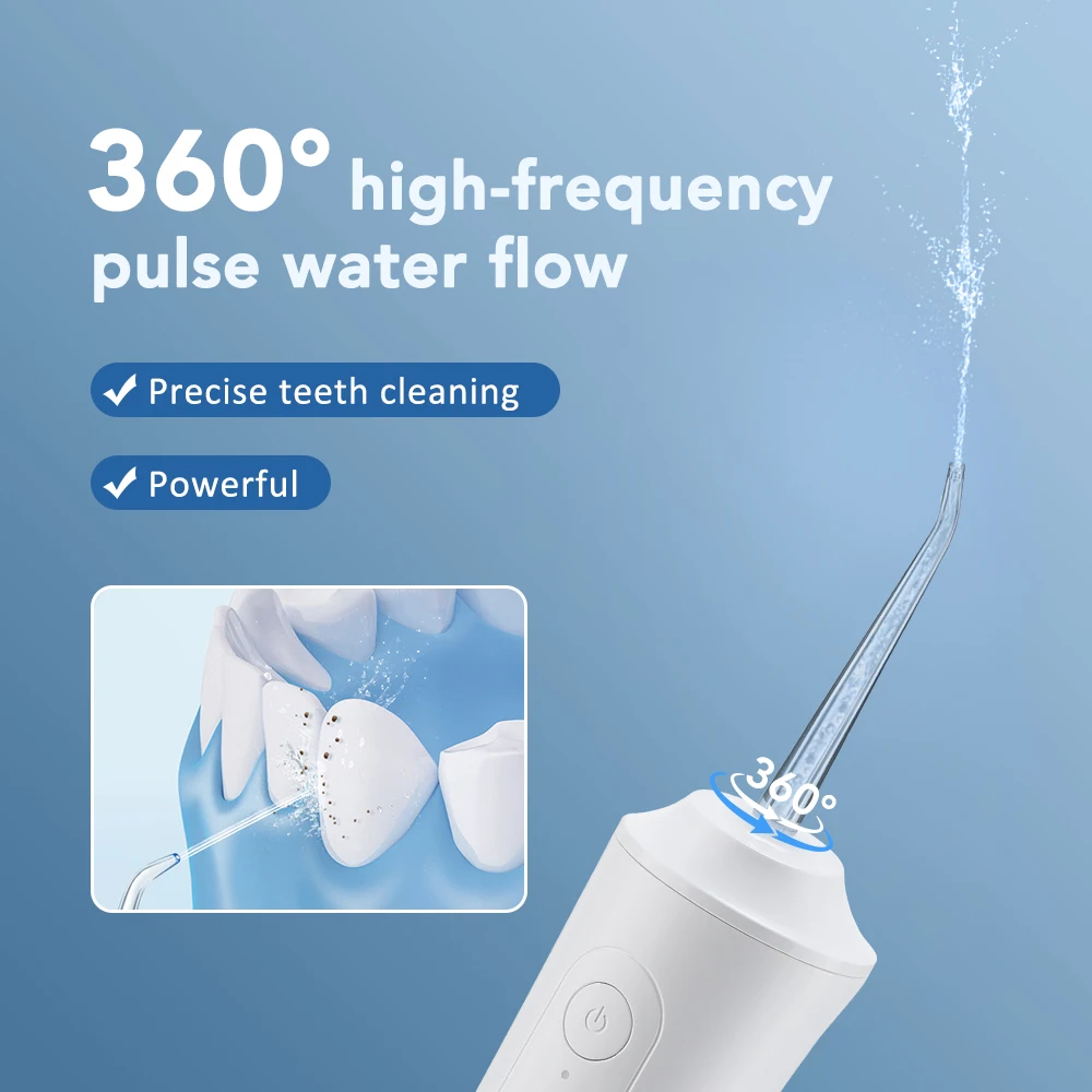 Os dentes dental portáteis do fio dental da água do flosser escolhe 3 modos 360 ° Impulso de alta frequência 4 jatos destacáveis 300ML grande capacidade