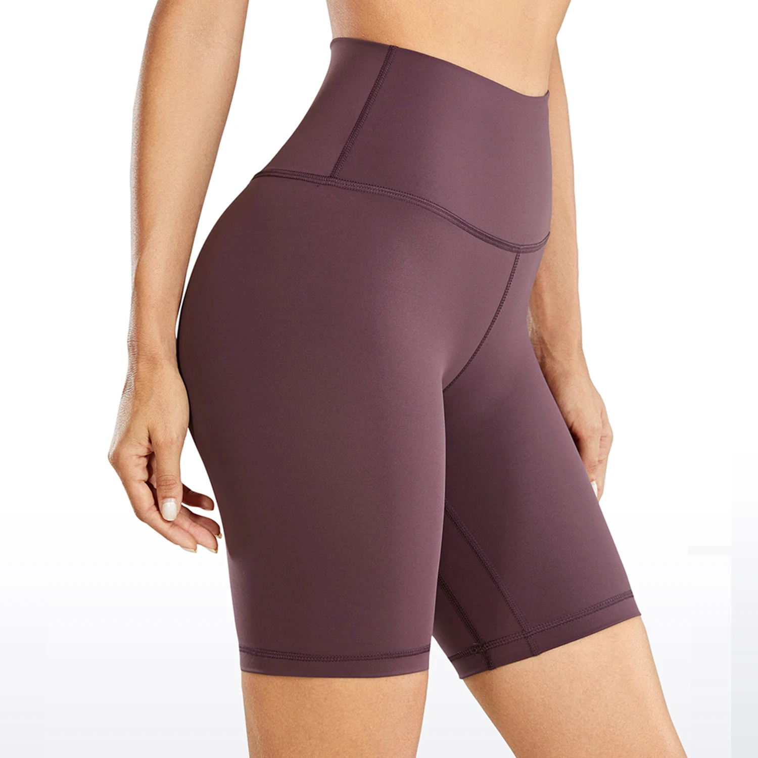 Pantaloncini da YOGA atletici a vita alta con sensazione nuda da donna CRZ Yoga per pantaloncini da motociclista da allenamento da donna-8 pollici