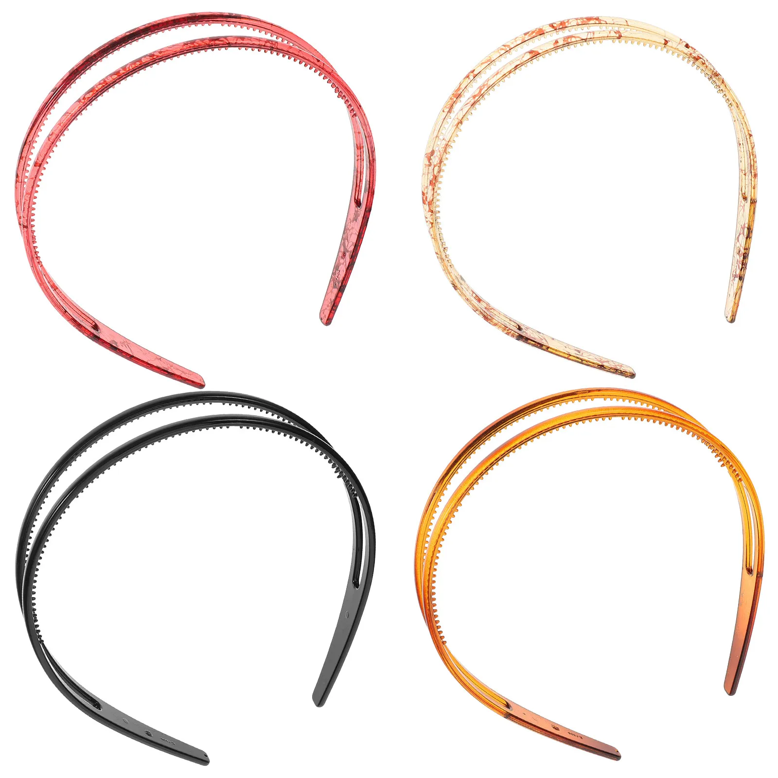 4Pcs Women Headbands Comfortable Non-Slip Hairband Teeth Headbands for Face Washing Workout Hair Accessories Fashionable Styling