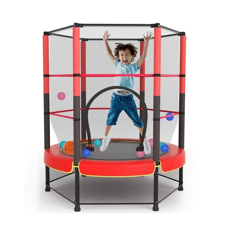 Direct Manufacturer Sale Kids Trampoline with Safety Nets Multicolor Indoor  Trampoline for Children