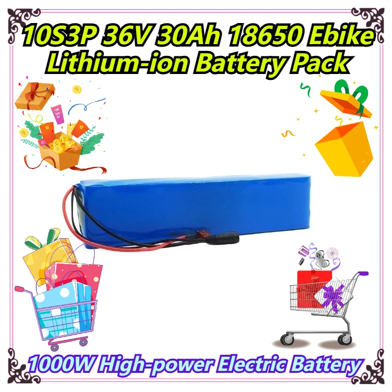 10S3P 36V 30Ah 18650 Ebike Lithium-ion Battery Pack 1000W High-power Electric Battery