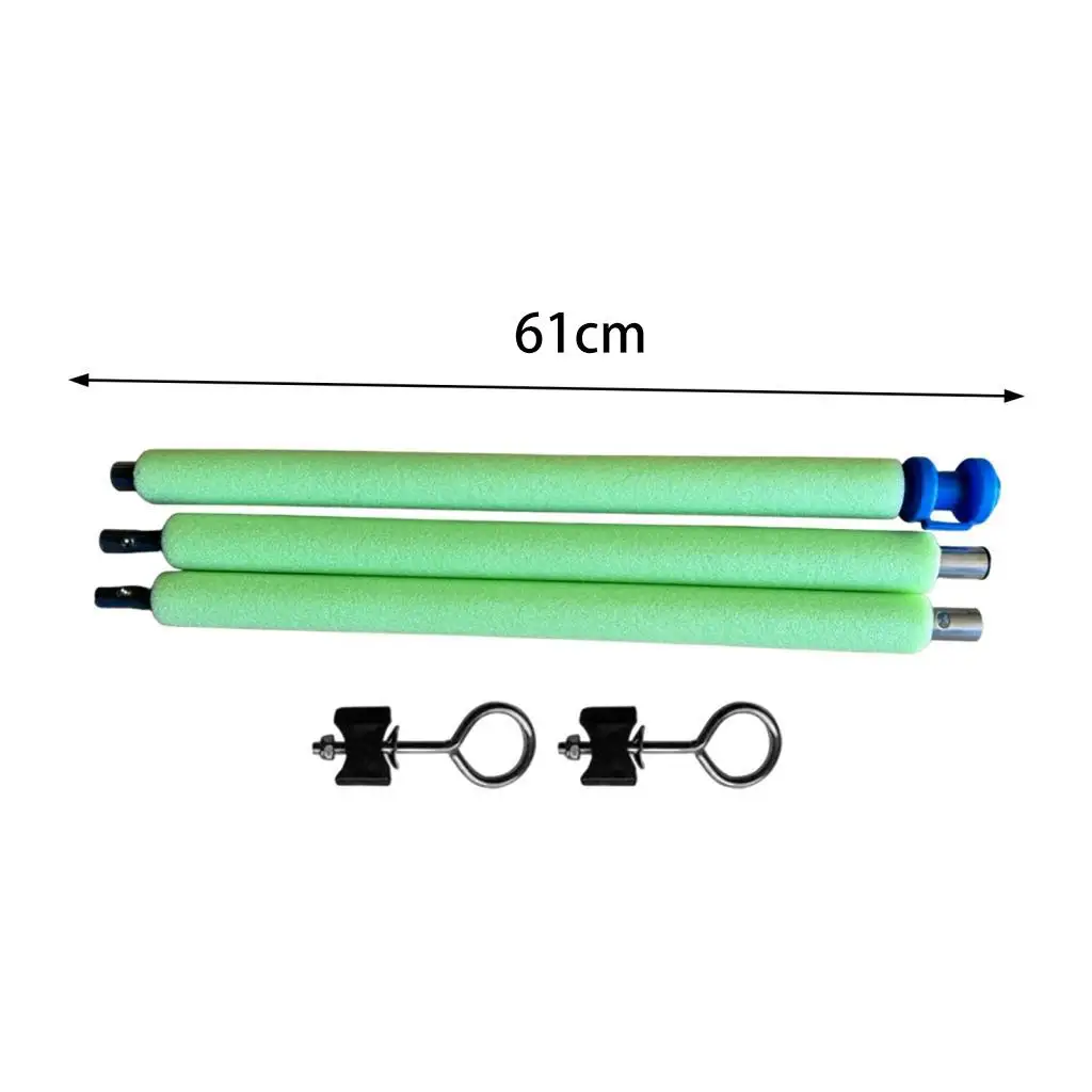 2Pcs Trampoline Poles Kit Straight Poles with Clamp Hardware Two Section Rod for Park Backyard Garden Outdoor Activities