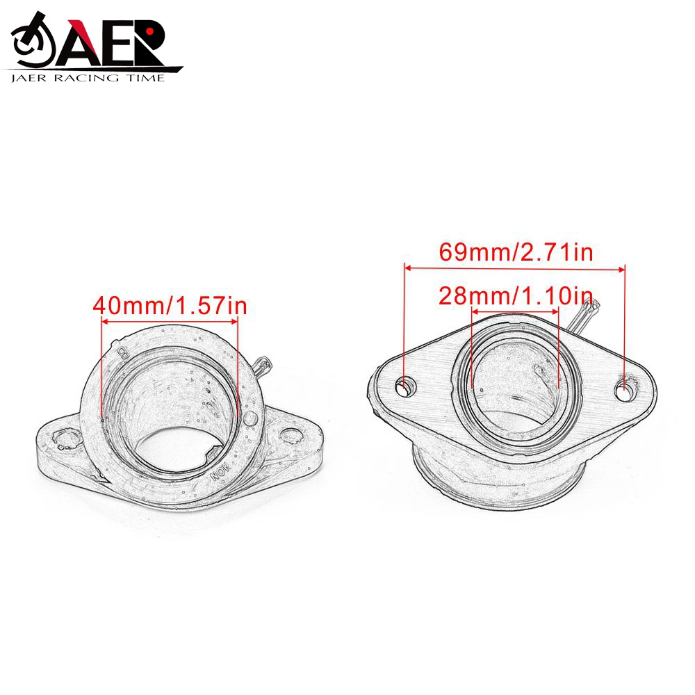 2PCS Motorcycle Carburetor manifold Interface Adapter For Yamaha XV400 XV500 XV535 Virago 400 500 535