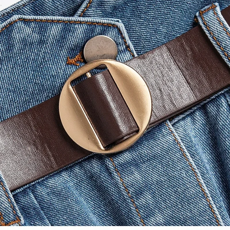 2024 stile coreano primavera-estate nuovo tipo gonna in denim con cintura monopetto da pendolare moda donna l160