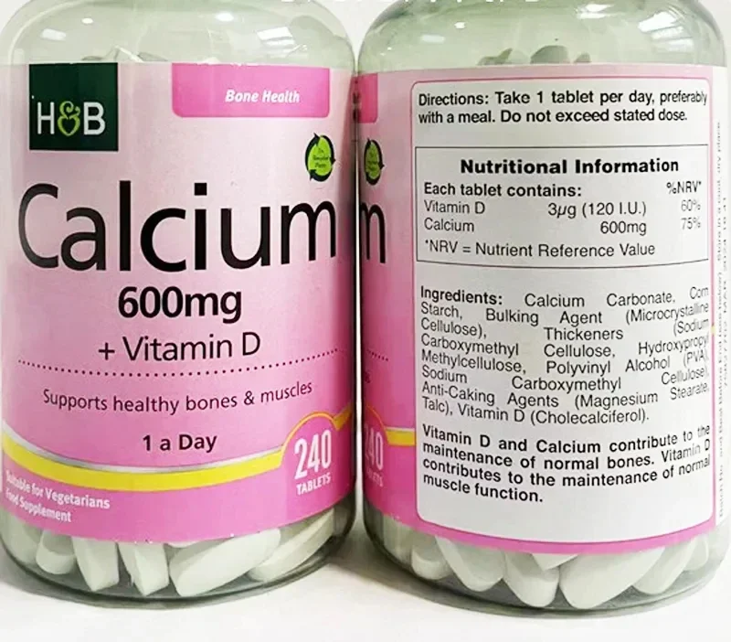 Calcium 600 mg Vitamin D Supports healthy bones & muscles 240 Tablets Free shipping