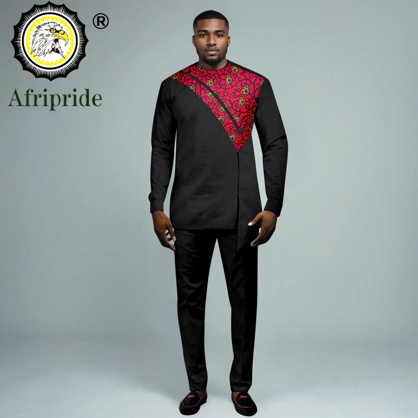 Men Tracksuit African Clothes Print Embroidery Long Sleeve Shirts and Pant 2 Piece Set Dashiki Outfits Ankara Attire 2416055