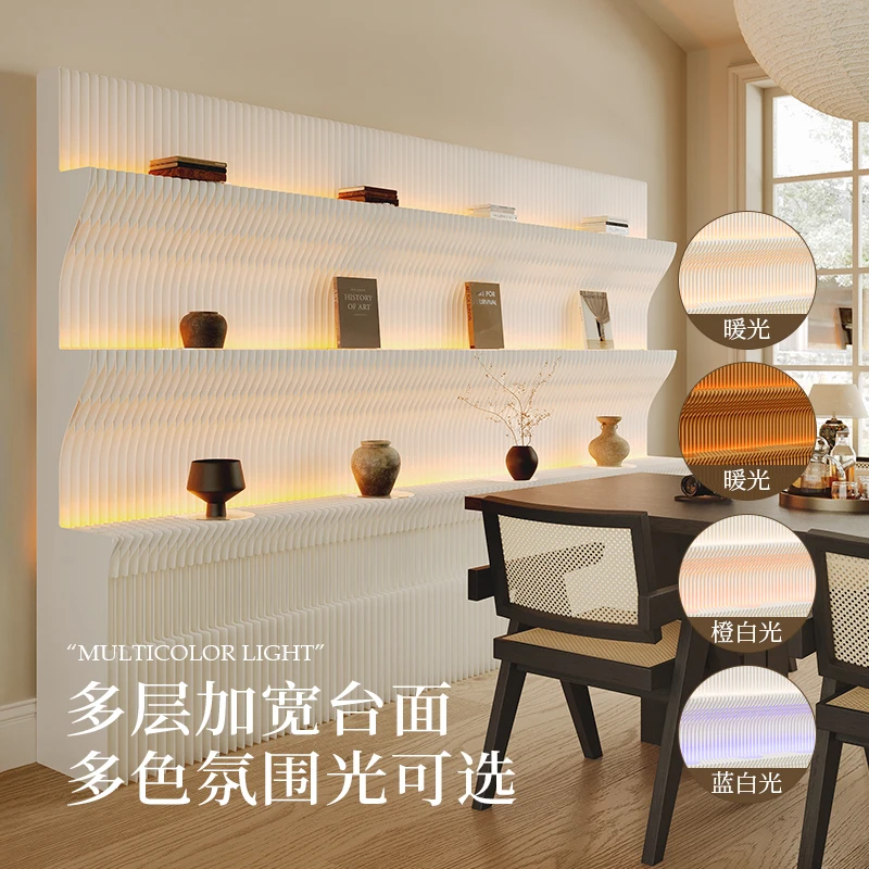 Screen partition background wall office baffle foldable mobile shelf light branch paper wall luminous screen