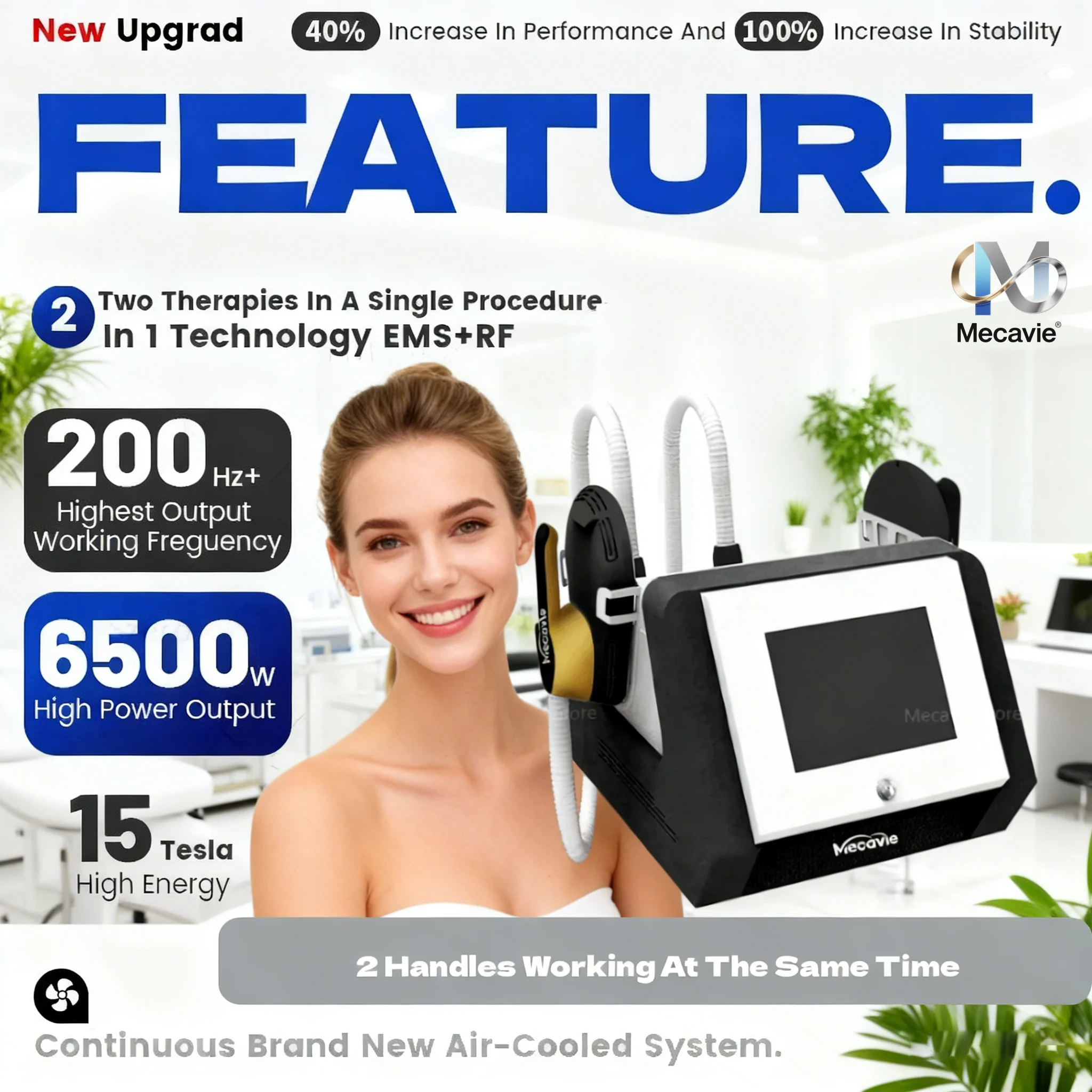 

Mecavie Body Slimming Fat Removal 6500W build muscle Machine Completely Upgraded Magnetic Slimming Machine Body Shaping Device