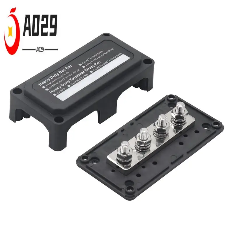 

A029-2PCS 300A шина для тяжелых условий эксплуатации, блок распределения питания, шиночная коробка с клеммными шпильками 4XM8 (5/16 дюймов) для автомобиля, лодки на колесах