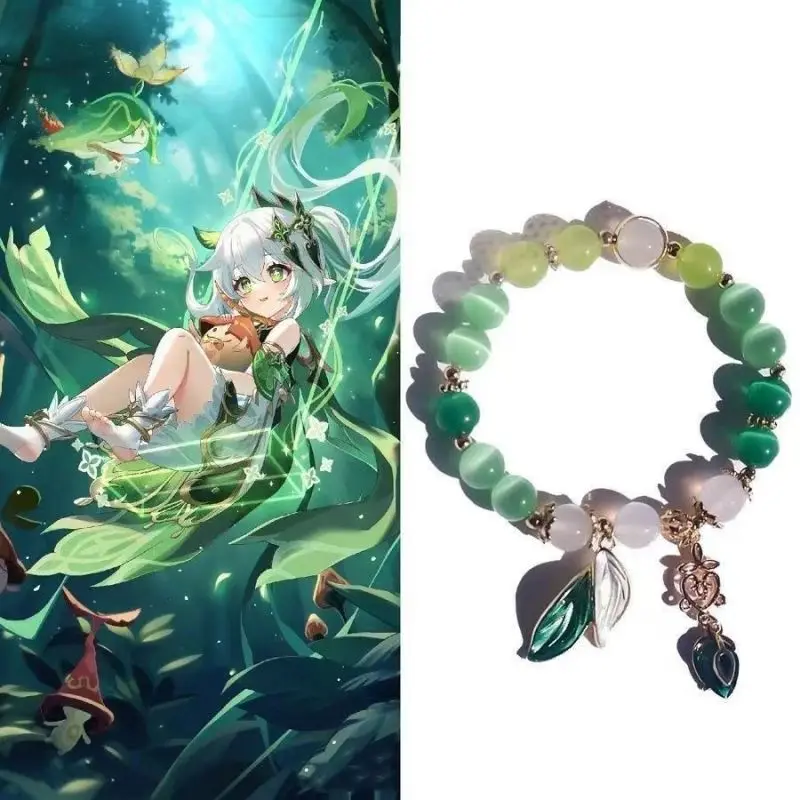 Anime Game Genshin Impact Scaramouche Cosplay Bracelet Wanderer Balladeer  Kunikuzushi Bracelets  Kusanali Leaf Pendant Jewelry