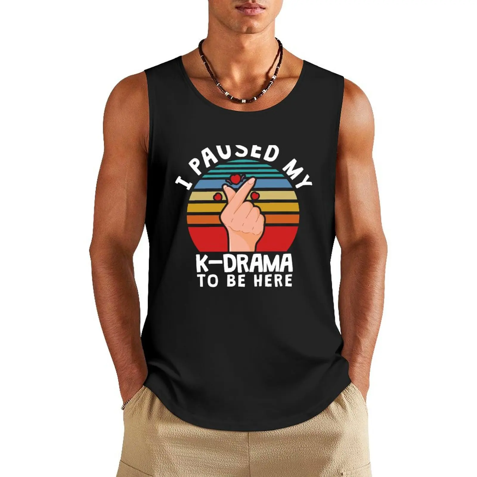 

I paused my K-Drama to be here, KDrama Tank Top anime gym sports suits t shirts Short sleeve