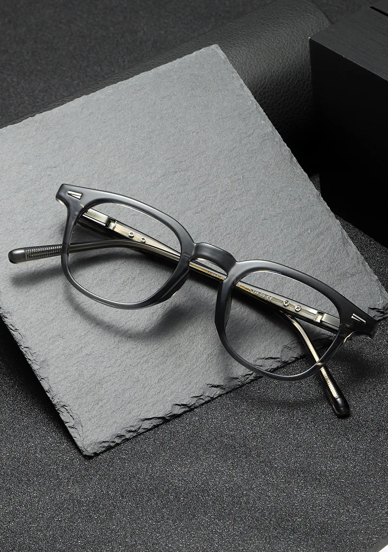 KOCOLIOR Neue hochwertige Anti-Blaulicht-Mechrome Brille für Herren und Damen, literarische Retro-Brille mit kleinem quadratischem Rahmen – Detail 2