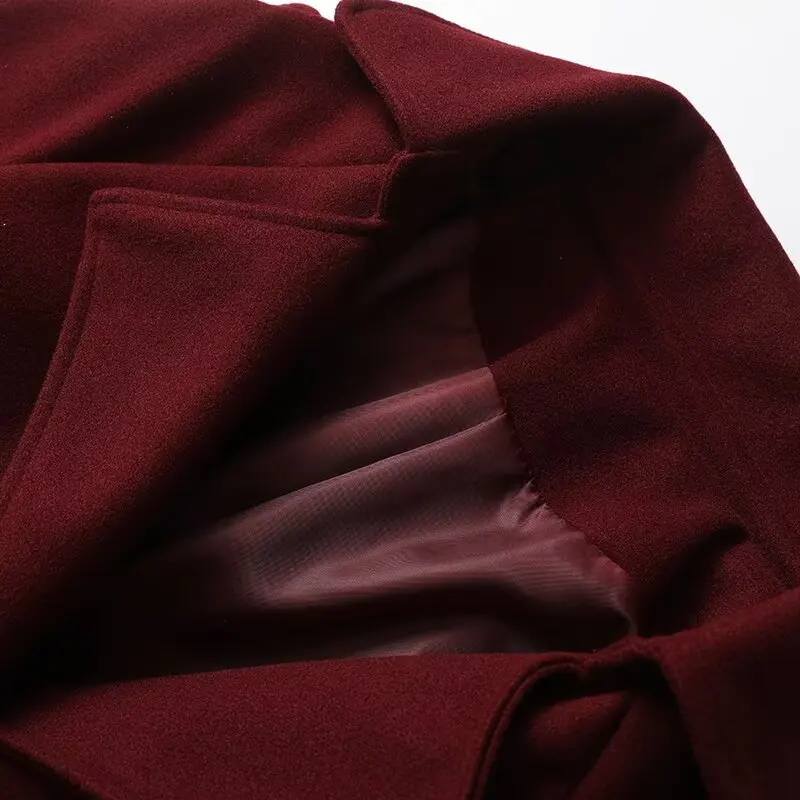 معطف نسائي أنيق من HipSeam مع حزام للخريف والشتاء مزدوج الصدر وياقة على شكل طية صدر وأكمام طويلة معطف نسائي أنيق ملابس خارجية نسائية #4